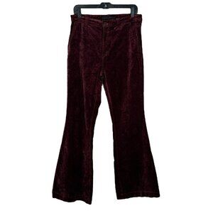 Joe's The Molly Maroon Velvet Bell Bottom Flare Pants Women's Waist Size 29